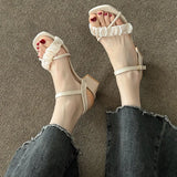 Women High Heels Sandals Sexy Toe Slippers Summer 2024 Outdoor Flip Flops Dress Elegant Shoes Pumps Mujer