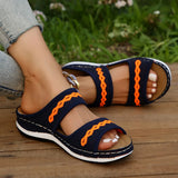 Women 2024 New Summer Shoes Women Elegant Low Heels Sandals Summer Slippers Zapatos Mujer Wedge Heeled Sandals