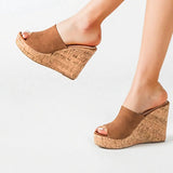 New Summer Casual Cozy Platform Wedges Heels Slippers Ladies Fashion Open Toe Roman Women's Sandals Shoes