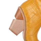 Breakj Scale Print Ankle Boots New Wood Grain High Heel High Boots