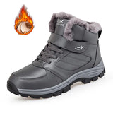 o'clock Winter Couple Casual Boots Stylish Leather High-top Sneaker For Men Outdoor Quality Warm Plush Lined Female