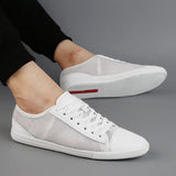 Genuine Leather Men's Flats shoes Leisure Trend Korean Version Solid black White summer breathable Men Casual