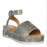 Breakj 2023 Summer New Water Drill With A Buckle Of Loose Cake Women's Shoes Fashion Thick-Soled Sandals
