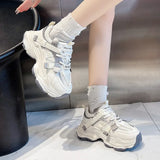 Breakj Dad Shoes Women 2025 Spring New Retro Heightening Mesh With Casual Feet Small Shoes