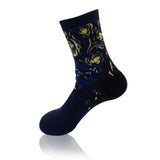 Cotton Socks Funny Oil Painting Fashion Happy Socks Night Winter Male Female Colorful Print Van Gogh Art Sock one