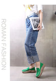 Spring and Autumn New Round Toe Fashionable Leather Flat Sole Shoes for Women Wearing External Sewing Thick Sole