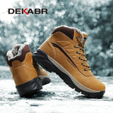Men High Quality Genuine Leather Boots Male Winter Casual Motorcycle Ankle Boots Men Lace-Up Boots Fashion Men