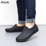 Men Non-slip Waterproof Garden Shoes Slip on Car Wash Work Shoes Elasticity Ankle Rain Boots Safety
