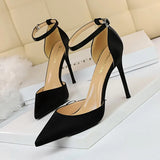 Breakj Simple High With Silk Shallow Mouth Pointed Hollow Hollow Sexy Nightclub Show Thin Word With