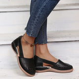 Baotou Sandals Women's Summer New Round Toe Breathable Casual Solid Color Non-slip Flat Large Size Women's