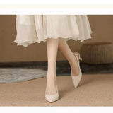 Breakj Women Pumps Pointed Toe Sandals Slip on High Heels Sandal Black Sexy Heels Slingbacks Office Lady Shoes Wedding
