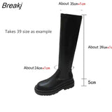 Black Women's Long Boots Women Autumn Heels Shoes Over The Knee Thigh High Heel Boots Female Woman Summer Stretch Boot