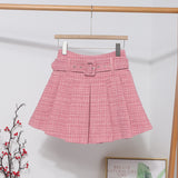 Autumn And Winter New Coarse Flowers Of The Hundred-Fold Skirt Pink Skirt High Waist Slim Skirt A Word Anti-Light Skirt