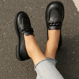 Breakj Soft Leather Shoes Women 2025 New Fashion Round Head Comfortable British Wind Thick Sole Single Shoes Spring And Autumn Small Leather