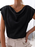 Fashion Pile Collar Women's Shirts 2022 Elegant High-quality Silk Solid Tops Pullovers Lady Spring Summer Office New Blouse