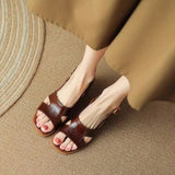 Simple Style ~ 2024 Spring / Summer New Square Toe Sandals Women's Summer New Roman Commuter High Heels Fish