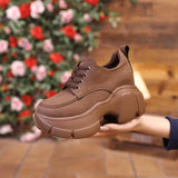 Breakj New Spring And Autumn Fashion Daily Joker Casual Thick Sole Show Thin Increased Lace Joker Low Help Women's Single