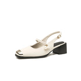 Breakj Heel Baotou Sandals Women 2024 New Summer Wear Advanced Sense Square Head Thick With Mary Jane Single Shoes