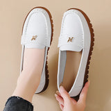 Breakj Shoes Summer New Soft Soles Lightweight Ladies Leather Shoes Casual Single Shoes Women's One-Legged Pedalle Lefu Bean