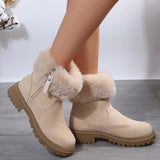 Breakj Size Snow Boots Female Autumn Winter New Add Velvet Thick Short Tube British Wind Martin Boots Wear Cotton