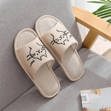 Home Slippers Indoor Soft Shoes Cartton Cat Female Slipper Linen Sole Plush Winter Woman House Cute Fashion