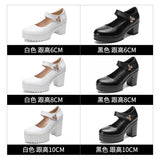 Cowhide Thick-Heeled High-Heeled Walking Shoes Waterproof Platform Thick-Soled Leather Shoes Cheongsam Show Model Training