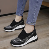 Spring New Slope And Lazy Shoes In The Height Of The Water Drill Casual Sneakers Women's