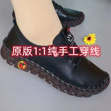 Breakj Single Shoes 2025 Autumn New Soft Back Hand Sewing Large-Size Casual Women's One-Legged Lazy
