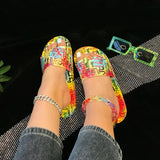 Women Graffiti Slippers Plus Size Ladies Mixed Colors Flat Female Open Toe Casual Slides Women's Summer Beach Comfort