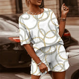 Dye Print Basic Two Piece Set Women Casual T-shirt And Shorts Outfits lounge Wear Summer Jogging Female Biker