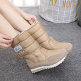 Boots Women Shoes 2023 Mid-calf Women Winter Platform Boots Round Toe Solid Warm Plush Shoes Woman Zapatos De Mujer
