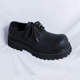 Breakj 2024 Web Celebrity Advanced Feeling Thick Bottom Korean Version Black Dress Business Casual Fashion Derby Shoes