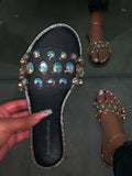 Women Flip Flops Shoes Slippers Gemstone Rhinestones Shoes Sandals Ladies Slides Wild Diamond Slippers chanclas