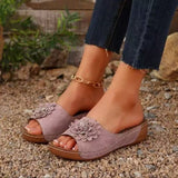Breakj Large-Size Women's Shoes 2025 Spring And Summer New One Flower-Dew Slippers Cool