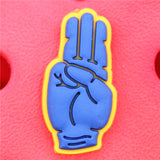 1pcs Shoe Charms Pride Swear Middle Finger Gesture Boo Shoe Accessories Decoration fit Croc Jibz Party Kids