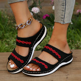 Breakj Fashion Outside Wear The New Low Slope Heel Flying Woven Slippers Casual And Light Breathable Large Size Female Sandals