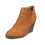 High Boots Wedges Heels Woman 2021 Ankle Boots Female Fashion Zip Ladies Short Shoes Footwear Winter Pumps Plus Size