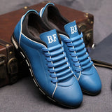 Men Fashion Solid Leather Business Sport Flat Round Toe Casual Shoes Men's Casual Shoes Fashion Summer Casual Shoes Men