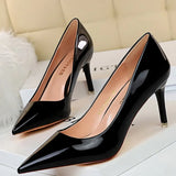 Shoes Woman Pumps Patent Leather High Heels Shoes Women Basic Pump Wedding Shoes Female Stiletto Women Heel Plus Size