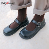 shoes women Japanese School Students Uniform Shoes Uwabaki JK Round Toe Buckle Trap Women Girls Lolita Cosplay JK