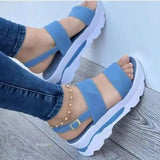 Women Sandals Shoes Summer New Platform Wedges Comfortable Ladies Shoes Open Toe Buckle Strap Slippers Female Leisure