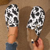 Mules Women Shoes Cow Print Slippers Summer Comfort Walking Sandals New Outdoor Dress Slides Slingback Home Shoes
