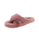 Breakj Slippers Women Wear Net Red Code 2025 New Autumn And Winter Warm Wear Cross Fur