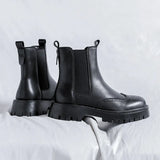 Breakj Men's Chelsea Boots Booblock Boots Casual Black High Sboomartin