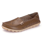 Flats Breathable Female Shoes Summer 2021 New Arrival Genuine Leather Flats Woman Leather Loafers Mom Casual