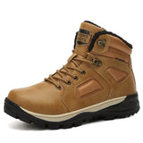 Winter Men Boots Waterproof Warm Fur Snow Boots Men Outdoor Winter Work Casual Shoes Military Combat Ankle Boots
