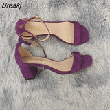 2023 Women Sandals Open Toe Chunky Med High Heels Casual Women's Sandals Black Nude All-match Female Pumps