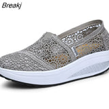 Fashion Women's Thick-soled Breathable Mesh Non-slip Sports Fitness Rocker Ladies Sneakers Walking Shake