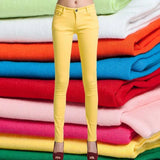 Top Quality Women Pencil Pants Slim Trousers Woman Jeans Solid Girls Sweet Candy Color Femme