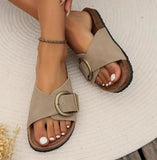 Breakj Summer Net Red New Fashion Wear Anti-Slip Cork Toeside Beach Women's Shoes Large